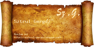 Sztrul Gergő névjegykártya